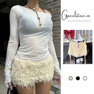 Gaeul store-Seductive personality y2k style feather shorts for women