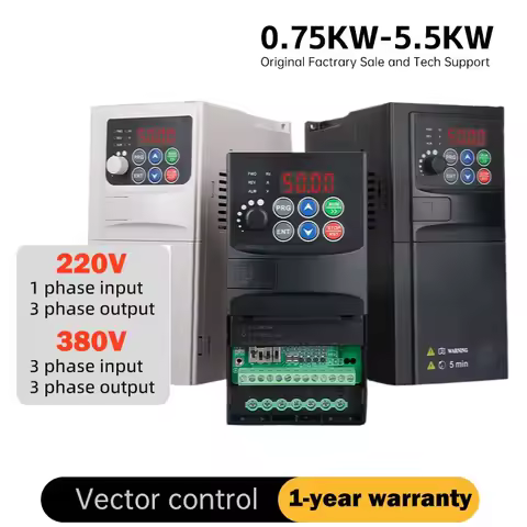 VFD Inverter 0.75KW 1.5KW 2.2KW Frequency Inverter 1P-3P 220V 3P-3P 380V Output Frequency Converter 