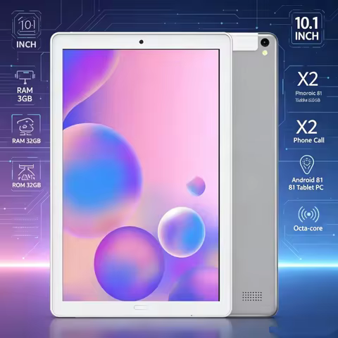10.1 INCH 3GB ROM 32GB CPU X2 Android 8.1 Phone Call Tablet PC MTK6753 1.3GHz CPU A53 Dual Camera Si
