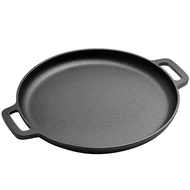 Cast Iron Pizza Pan Steel Pizza Cooker with Handles Deep Stone for Oven or Griddle for Gas