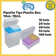 Pipette Tips Plastic Box 10uL 200uL 1000uL 5mL 10mL 15hole 24hole 28hole 96hole 100hole store pipett