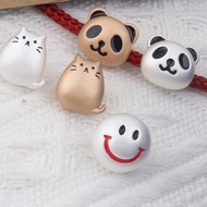 [JJ] New Style Cute Cartoon Matte Gold Matte Silver Panda My Neighbor Totoro Alloy Plated Smiley Face Bracelet Head Rope diy Jewelry Accessories