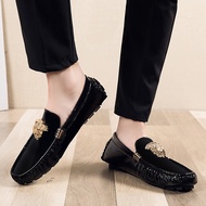 COD Men's Leather Shoes Men's Casual Loafer Boat Driving Shoes Slip On Loafer Lightweight leather sh