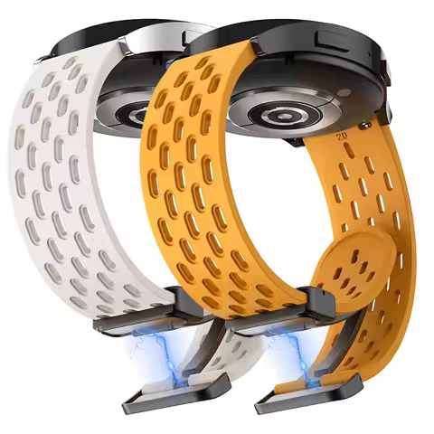 20mm 22mm Silicone Magnetic Strap for Samsung Galaxy Watch 6 4 Classic Bracelet for Samsung Watch 6P