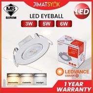 OSRAM LEDVANCE LED Eyeball 3W 5W 6W LED Spotlight Energy Saving Ceiling Light LED Eye ball Lampu Sil