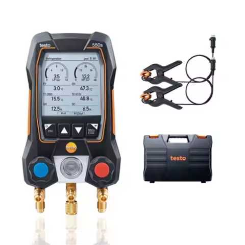 testo 550s Digital Manifold Gauge 2 Valves System for HVAC air conditioning pressure Meter Temperatu