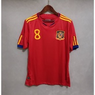 Retro 2010 Spain home high-quality short sleeved football jersey XAVI # 8 A.INIESTA # 6 size S-XXL