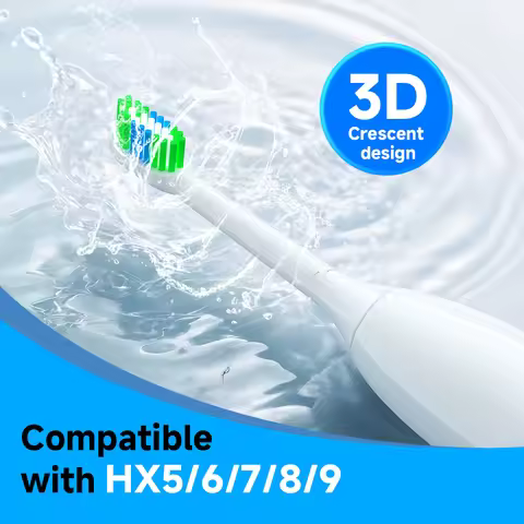 4Pcs Replacement Brush Heads Compatible with Philips Sonicare DiamondClean HX5/HX6/HX9 Series Electr
