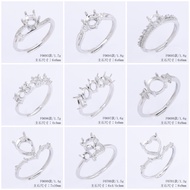 Ring setting, K9 diamond setting, inlay ring setting, women's adjustable ring setting, 1-carat ring,