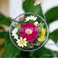 Wall Art Crafts Frame Round Wall Decoration Real Flower Resin Hanging Ornament DIY Handcrafted Room 