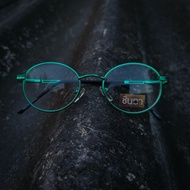 กรอบแว่นตาวินเทจ กรอบแว่นสายตา เก่าเก็บยุค 90s รุ่น Green Day กรอบสีเขียว ทรงรีมน เลนส์ใส แข็งแรง รอ