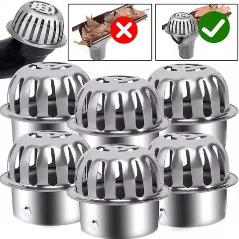Stainless Steel Roof Drain Balcony Roof Dome Drain Cover Outdoor Yard Balcony Anti Blocking Strainer