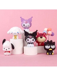 1 bức tượng nhựa Kuromi, Cinnamoroll, Pompompurin, đồ trang trí đầu bánh giai điệu