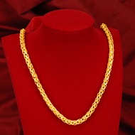 high-quality 24K gold necklace mens gold hemp rope necklace jewelry elegant AU999 gold chain factory