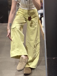 {Little Ruth} Little Guy 145-165cm Little Guy Little Guy Hot Girl Retro Washed Overalls Wide-Leg Jea