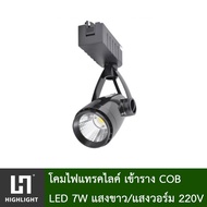 ไฟแทรคไลท์ Track light โคมไฟแทรคไลท์เข้าราง 220V สีดำ/สีขาว ไฟส่องสินค้า LED 7W แสงขาว/แสงวอร์ม (640