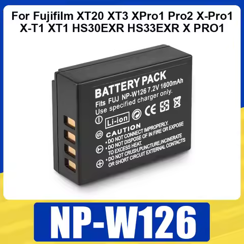 NP-W126 Battery 1600mAh Rechargeable Batteries For Fujifilm XT20 XT3 XPro1 Pro2 X-Pro1 X-T1 XT1 HS30