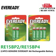2/4PCS GENUINE EVEREADY AA Rechargeable Battery 1.2V 1300mAh - (RE15BP2/RE15BP4)