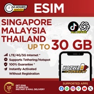 eSIM Singapore, Malaysia, Thailand 3/5/10/20 GB Data | 3-30 Days|SUPPORT TKTK | eSIM Roaming