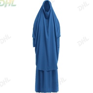 Prayer Clothes for Muslim Women Islamic Abaya Suit Maxi Skirt + Khimar Hijab 2pcss Burka Jilbab Kaft