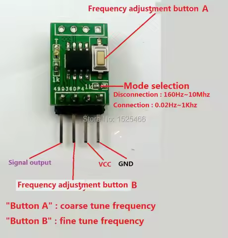 0.02H-10Mhz Adjustable Square Wave Pulse Signal generator Module replace MCU LM358 CD4017 NE555 PWM 
