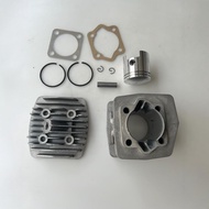 Blok Silinder Enjin 2 Lejang Basikal + Omboh + Cincin Omboh Kit Ubahsuai 80CC 47MM