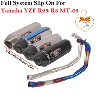 Full System For Yamaha YZF R25 R3 MT-03 Motorcycle Exhaust Escape Silencer Modified Front Middle Lin