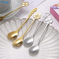 3/1pcs Stainless Steel Coffee Spoon Flower/Four Leaf Clover/Heart-shaped Spoon Teaspoon Dessert Snac