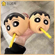 SUER Doraemon Cup, Cute Kawaii Crayon Shin-chan Water Cup,  Straw Good-looking Drinking Utensils