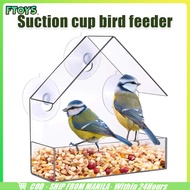 Shipped In 24 Cm. Parrot Feeder Clear Acrylic Suction Cup Outdoor Bird Easy To Install Durable