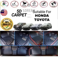 Toyota Honda city, civic, BRV, Vios, Yaris, Hilux 5D Car Floor Mat Carpet