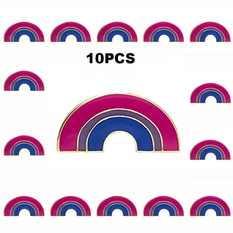 10PCS a lot Bisexual pride Flag Metal Lapel Pin Flag Pin Badge