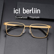 [β Titanium Glasses] Acetate Fiber Glasses Metal Frame Glasses ic berlin Large Frame Glasses Frame G