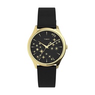 Timex Starstruck 32mm Leather Strap Watch - Gold-Tone, Black (TW2U57300)