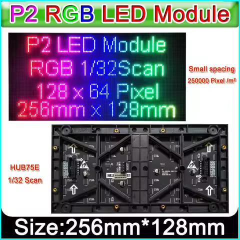 Small Pitch P2 Full Color LED Display Module128 x 64 pixel / 64 x 64 pixel,SMD P2 RGB Panel,Indoor H