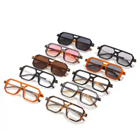 Fashion Eyewear Leopard Street Wear Women's Sunglasses Sun Glasses Double Bridge Men's Shades