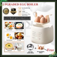 Egg Boiler Multi-Functional Egg Cooker for Breakfast Telur  Half Boiled Egg Maker Steel Mixer 6 Func