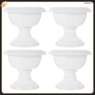 🍳 Set 4 Pot Pasu Perancang Retro Warna Putih untuk Kegunaan Luar 6.29X6.29X5.50in