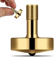DjuiinoStar Spinning Top (AVG 5-8 Minutes), CNC Machined from Solid Brass, High Pricision Desk Toy,