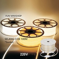 Fun Minishop Cob Hose 100M*5socket Strip LED COB Outdoor LED Strip COB 220V BENING