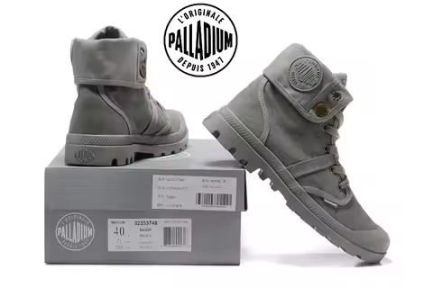 Classic Leisure PALLADIUM Pallabrouse Grey Sneakers Men High-top Ankle Boots Canvas Casual Shoes Men