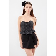 BERSHKA PLAID BUSTIER TOP