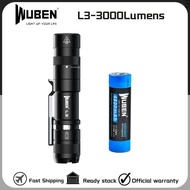 WUBEN L3 Utility Flashlight 3000Lumens Type-C Rechargebale With 4800mAH Battery Power Bank EDC Troch