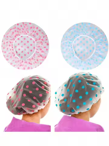 2pcs shower cap waterproof shower cap shower single-layer headgear kitchen oil-proof waterproof hair