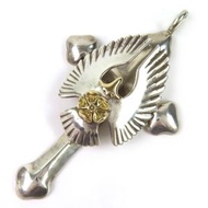 品相極佳 △TADY&KING 925 18K 訂製款TOP十字鷹TOP，鑲嵌玫瑰金、銀和金，重 26.9 克