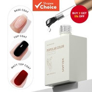 Trendy New No Wipe Matte Gloss Gel Top Coat and Base Coat Nail Polish Set Set Cat Ulang Padu Padu Ma