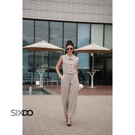 Quần công sở nữ màu be ống đứng SIXDO (Beige Woven Baggy Pants)