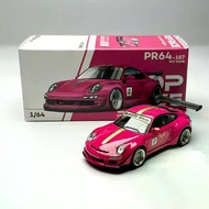 PopRace 1/64 Porsche RWB 997 GT 187 Alloy Diecast Car Model Toy Birthday Gift
