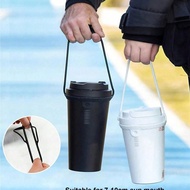 Silicone Portable Coffee Cup Handle Sleeve, Reusable Beverage Cup Carrier Strap For Outdoor Activiti