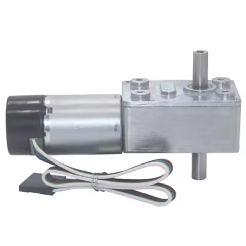 JGY-370 Encoder Motor Double Shaft Length 14mm DC 6V 12V 24V Speed Reduce 6rpm To 150rpm Metal Gear 